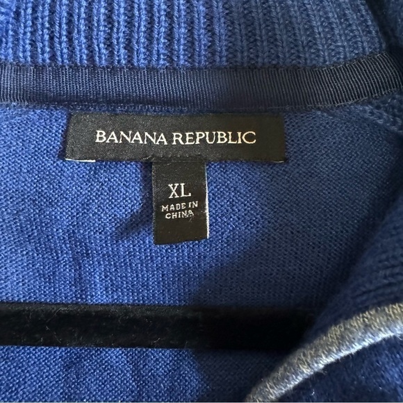 Banana Republic Extra-Fine Merino Wool Snap Placket Pullover in Bright Blue - XL - Picture 5 of 7